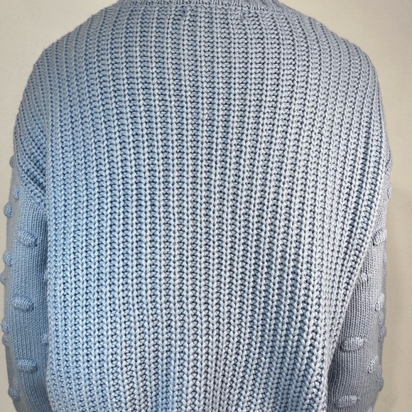 Anthropologie Moon & Madison Womens Cable Knit Crop Sweater Baby Blue Size Small - Picture 2 of 5